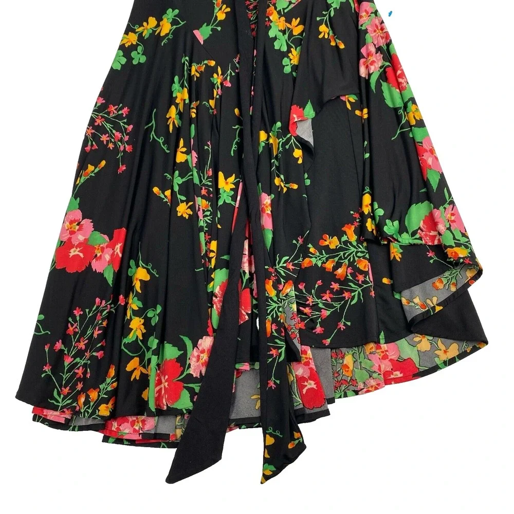 Cabi Midnight Women's Size M Floral Drama‎ Tie-Waist Wrap Skirt.Spring,resorts